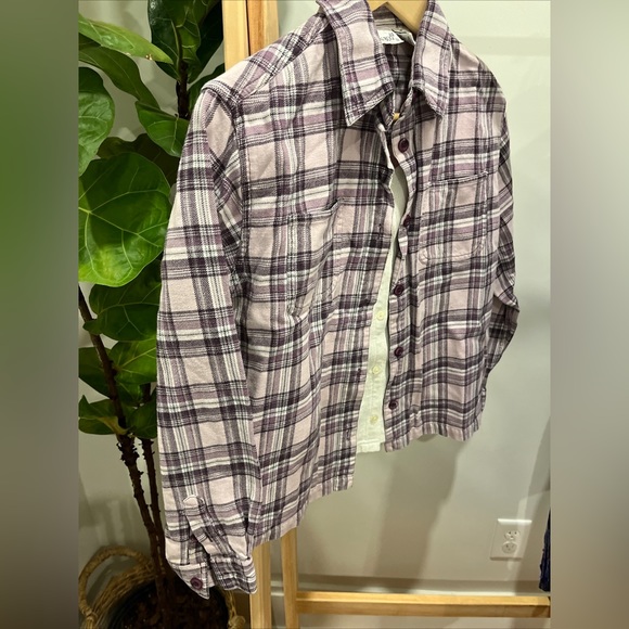 Fashion Bug Vintage Y2k Grunge Plaid Flannel Button Front Delia’s Top Cotton M - Picture 5 of 5